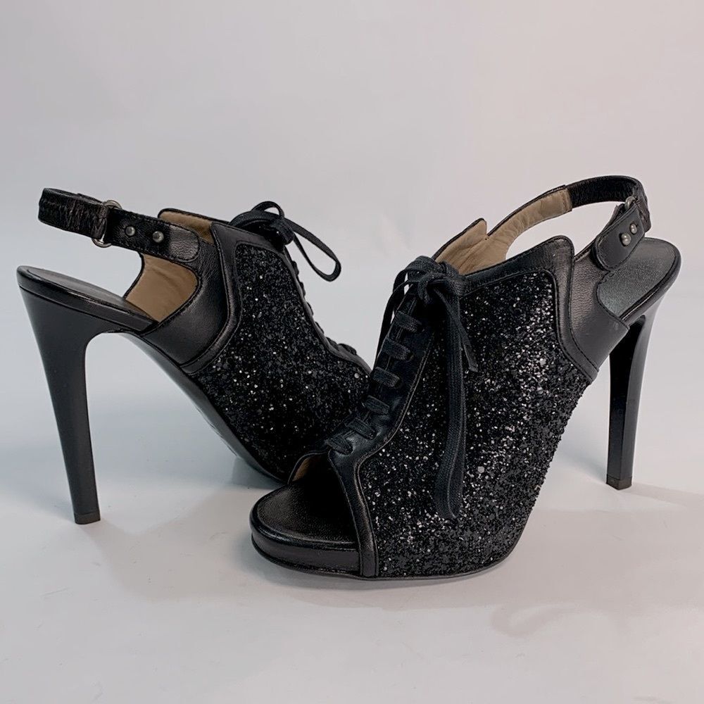 New Proenza Schouler high heels open toe lacy glittery sandals 36.5